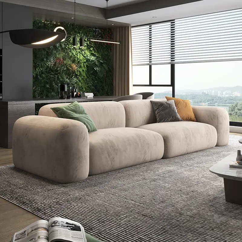 Nordic Luxury Living Room Sofa Furniture Floor Velvet Modular Sectional Sofa Couch Set