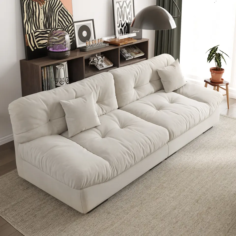 Modern Couch Velvet Designer Look 3 Seater