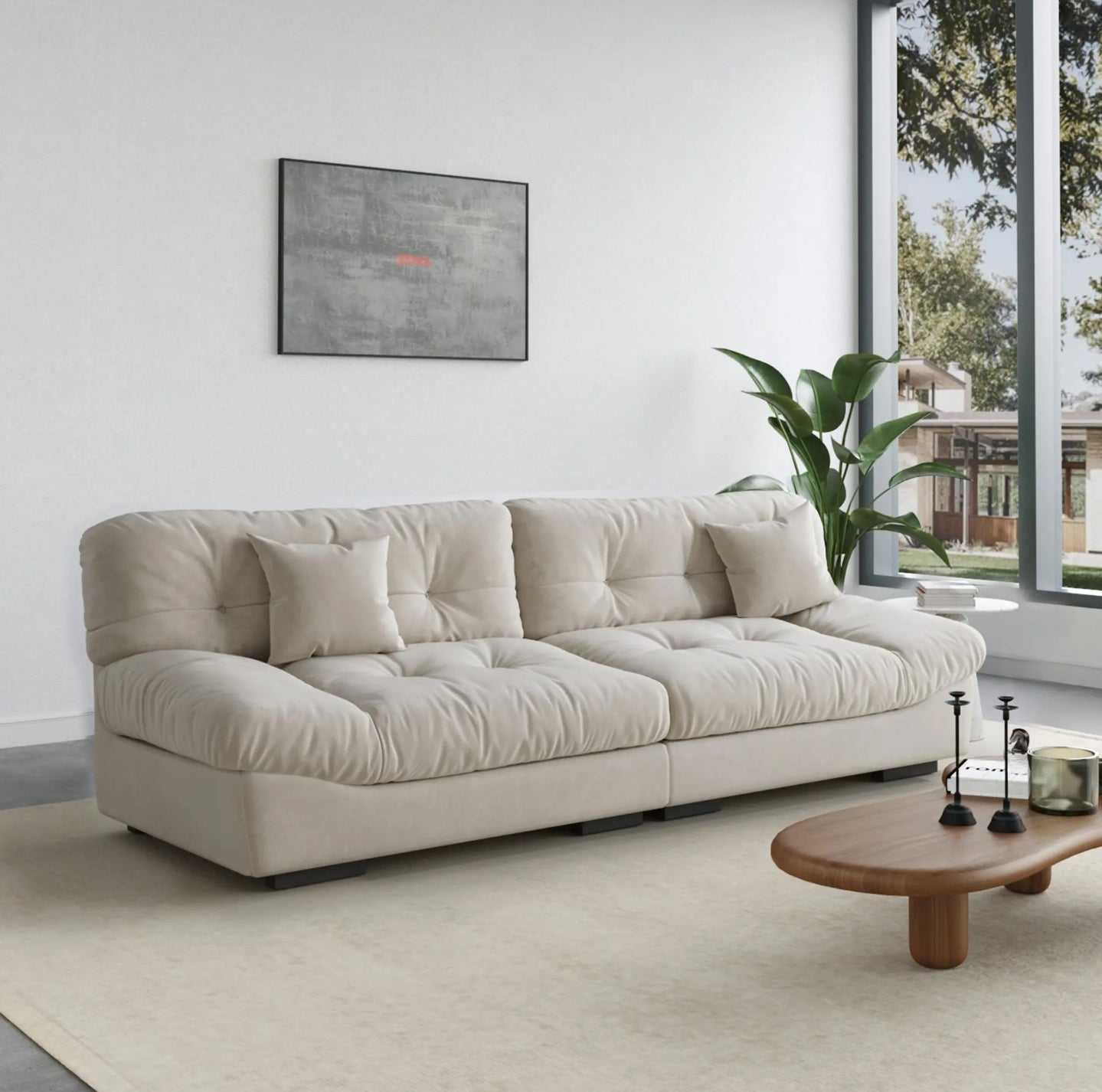 Modern Couch Velvet Designer Look 3 Seater