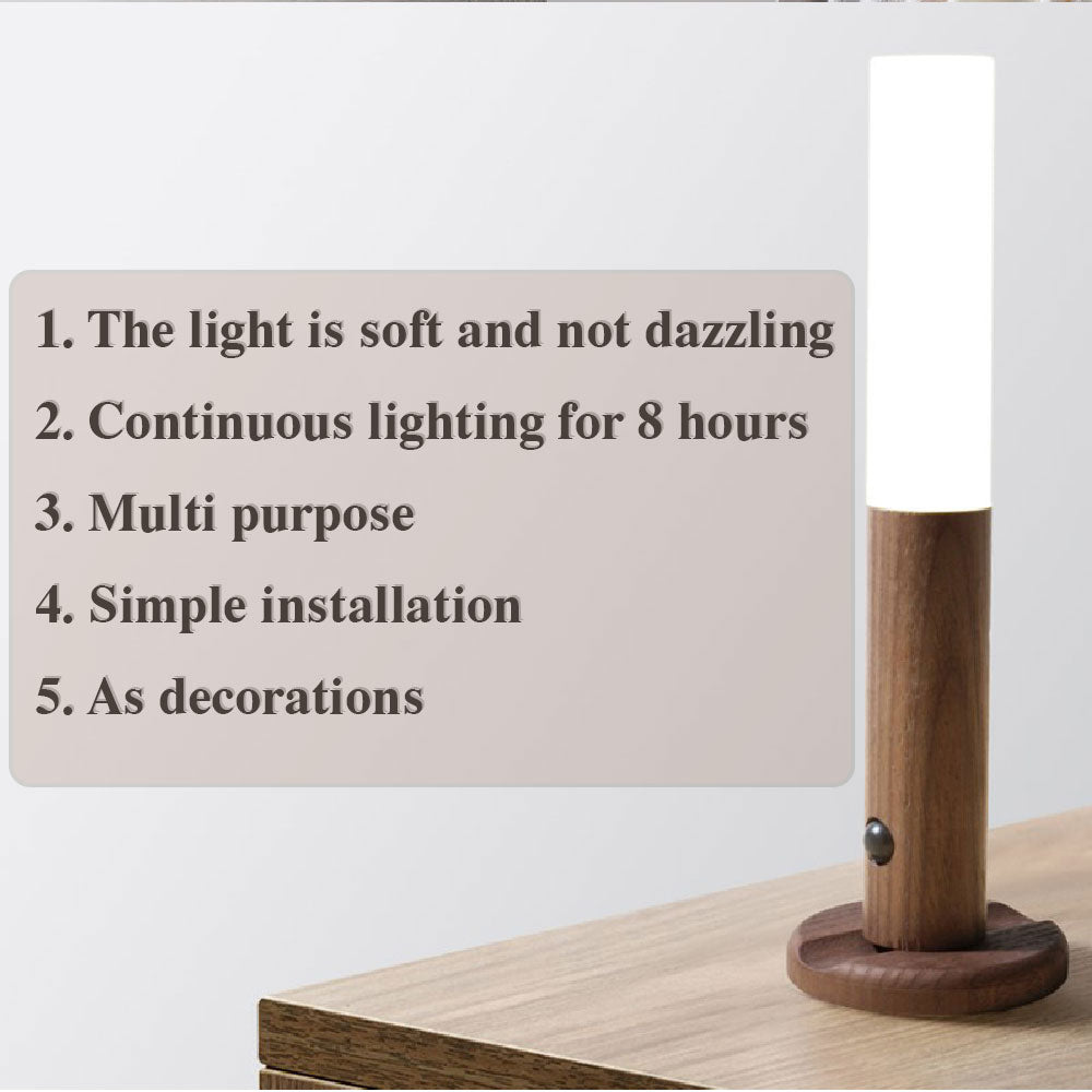 Smarte Aufladbare Holz LED Wandleuchten Magneticsh Kabellos Abnehmbar Nachlicht Flurlicht Treppenlicht Wandlampe Regalleuchte USB Bewegungssensor