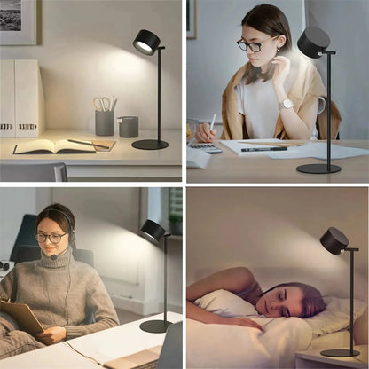 Magnet LED wiederaufladbare Lampe mit Touch Control USB Aufladung Tischlampe Wandlampe 360 Grad Drehbar Schnurlose Schreibtisch Leuchte Heim Schlafzimmer Nachtlicht