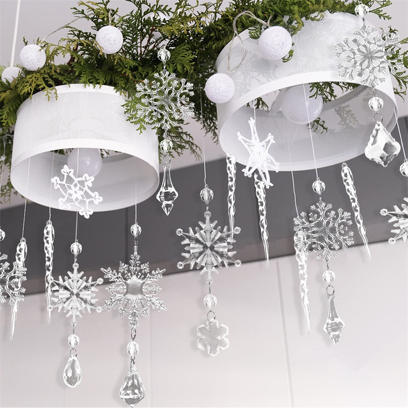 Acrylic Ice Strip Snow Ceiling Xmas Ornaments New Year Christmas Decoration Home Decor